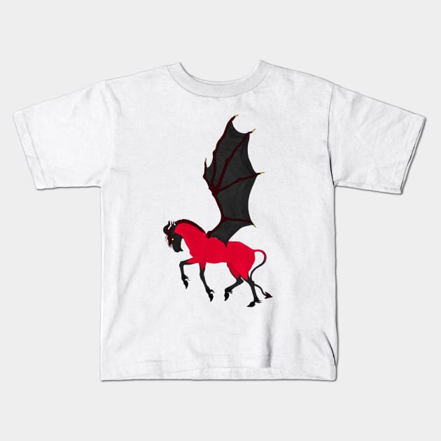 Halloween Horse Design - Yellow Eyes Kids T-Shirt by Earthy Fauna & Flora